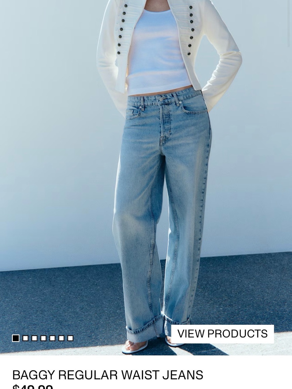 H&M Light Blue Baggy Jeans